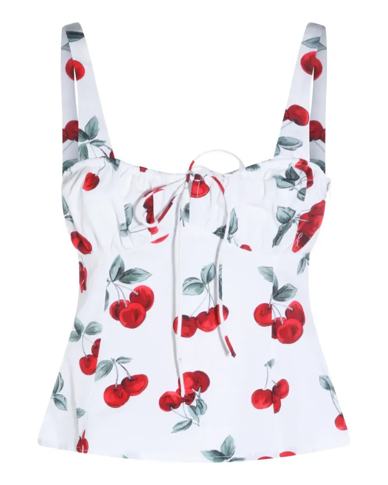 Twin-Set cherry-print top - Weiß Weiß