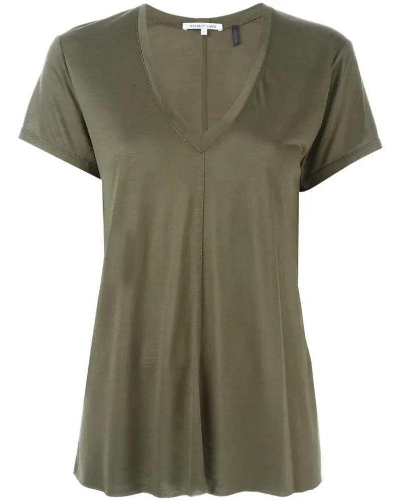 Helmut Lang T-Shirt mit V-Ausschnitt - Grün Grün