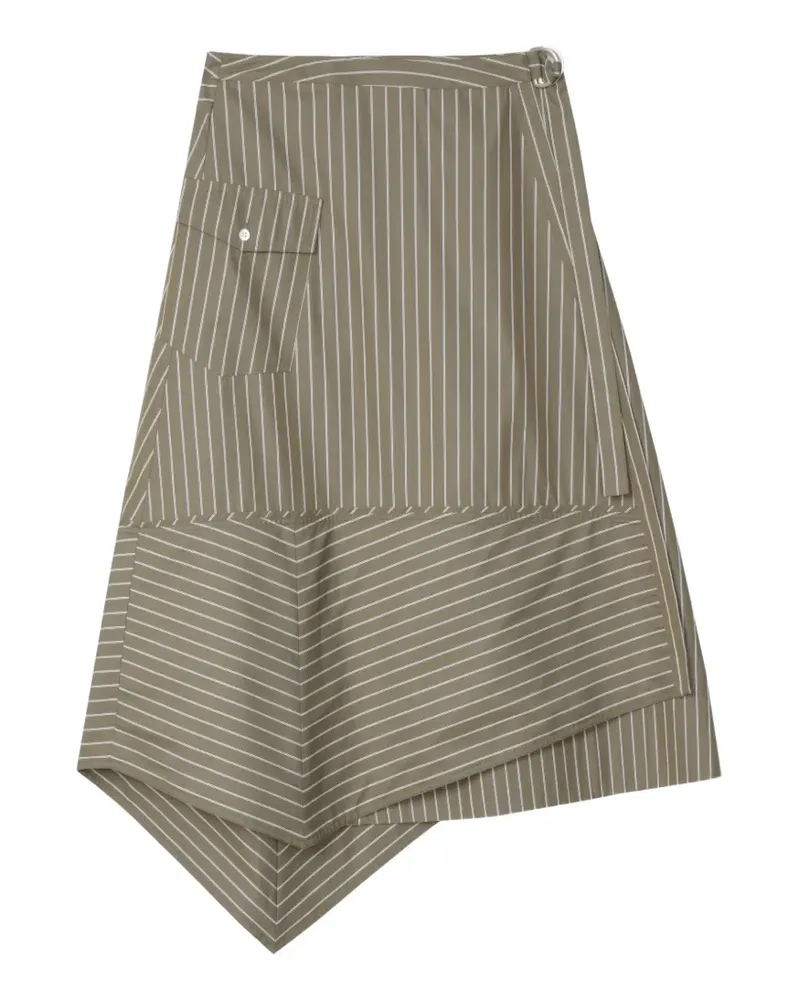 3.1 phillip lim Asymmetrischer Rock mit Streifen - Grün Grün