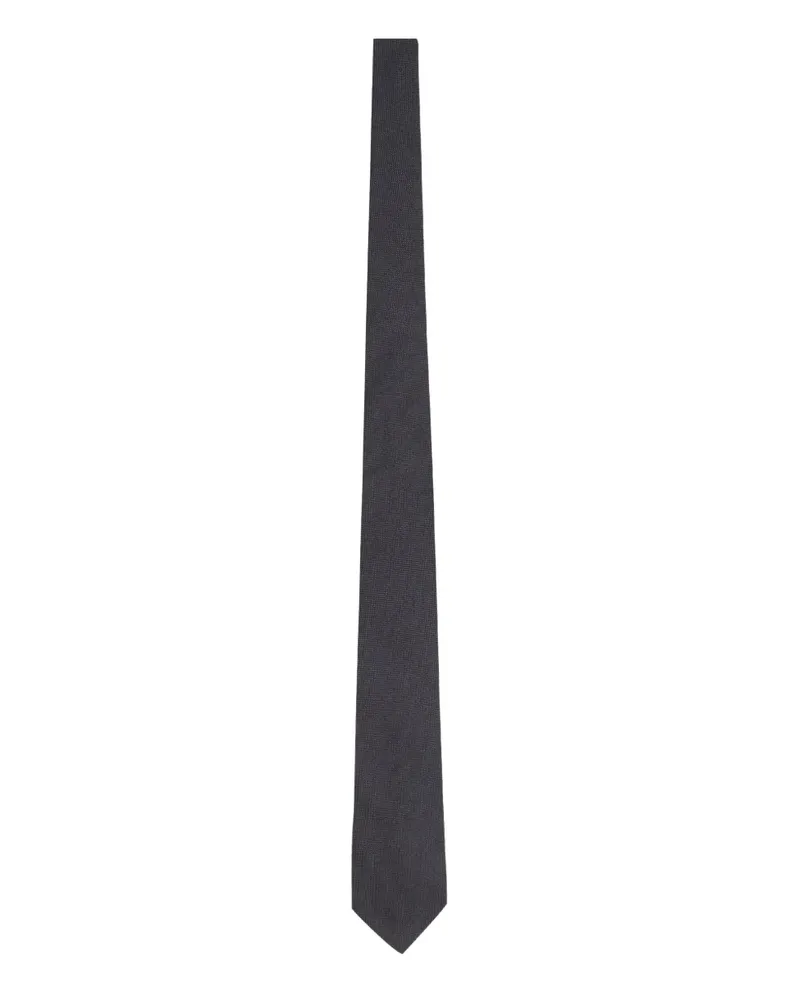 Ermenegildo Zegna textured silk tie - Schwarz Schwarz