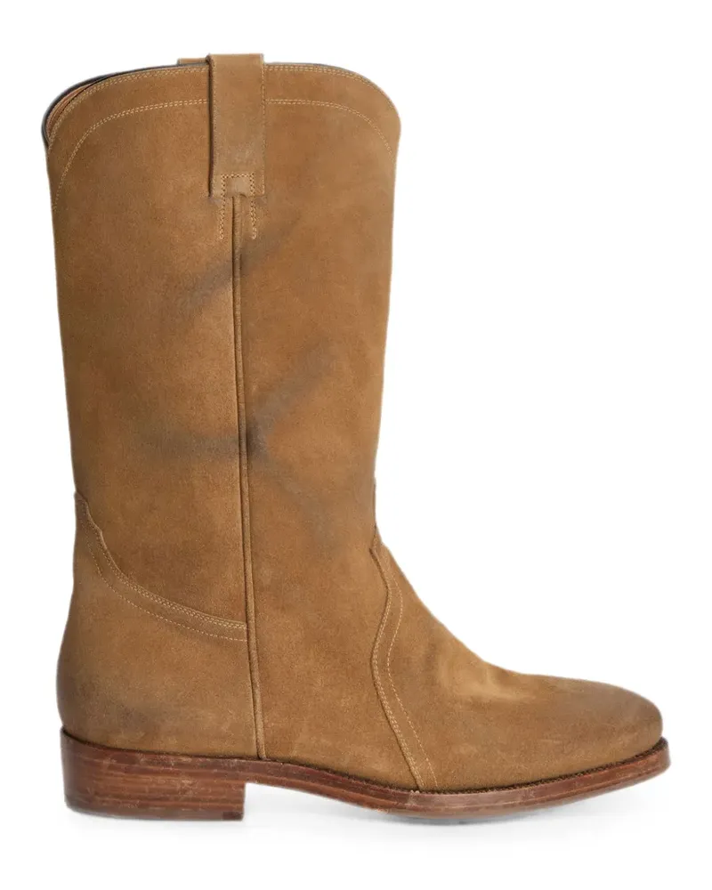 Jil Sander Stiefel im Used-Look - Braun Braun
