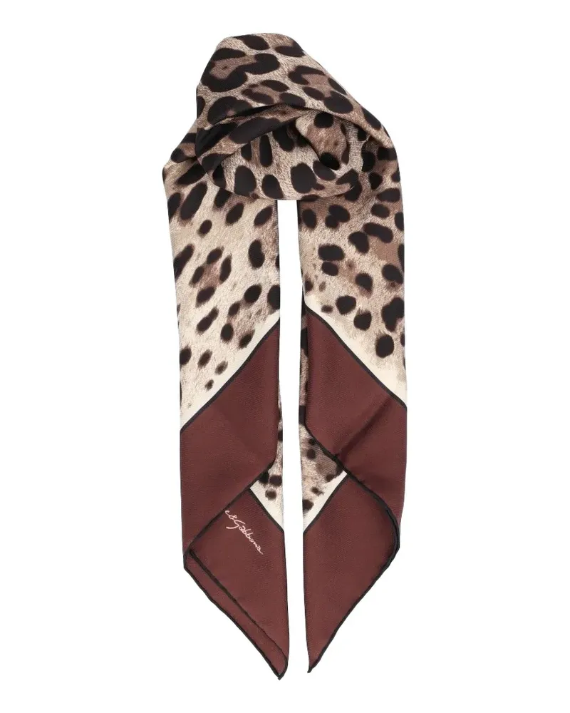 Dolce & Gabbana Seidenschal mit Leopardenprint - Nude Nude