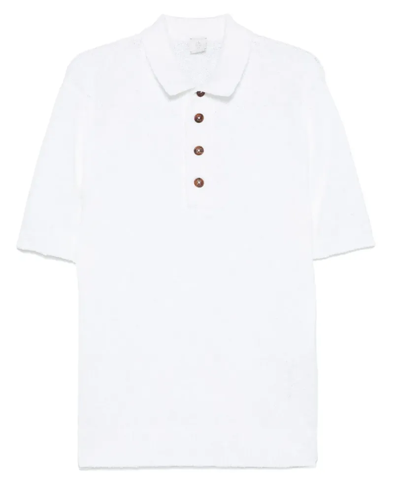 Eleventy Gestricktes Poloshirt - Weiß Weiß