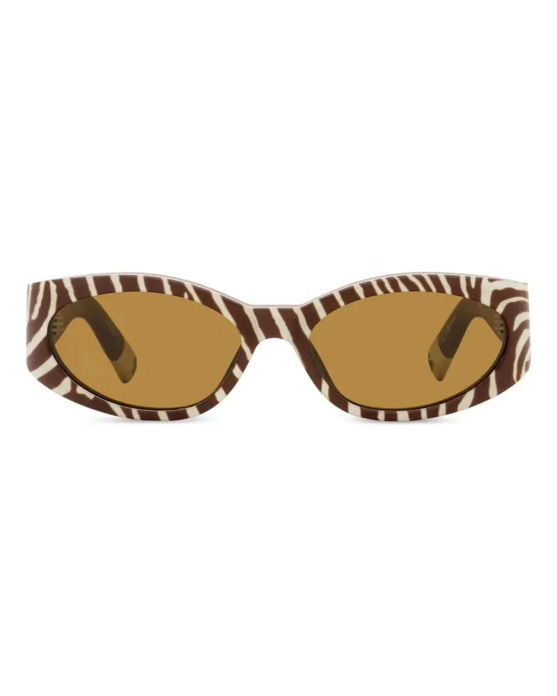 Jacquemus x Linda Farrow Ovalo Sonnenbrille - Braun Braun