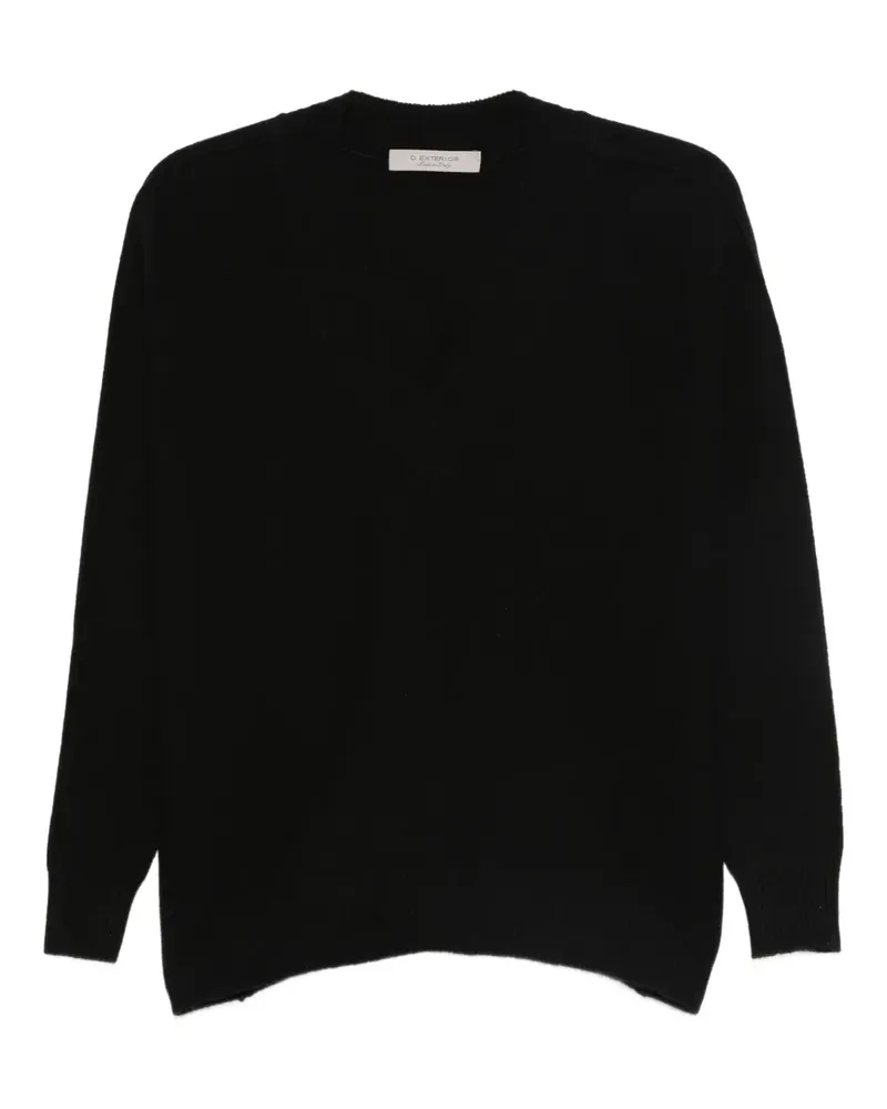 D.EXTERIOR Pullover mit V-Ausschnitt - Schwarz Schwarz