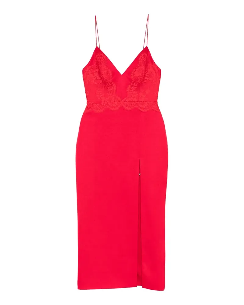 Alex Perry Bleistiftkleid mit Spitzenapplikation - Rot Rot