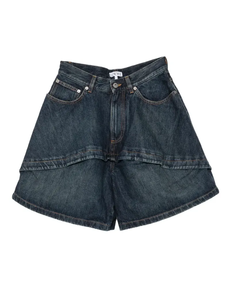 Loewe Jeans-Shorts im Layering-Look - Blau Blau