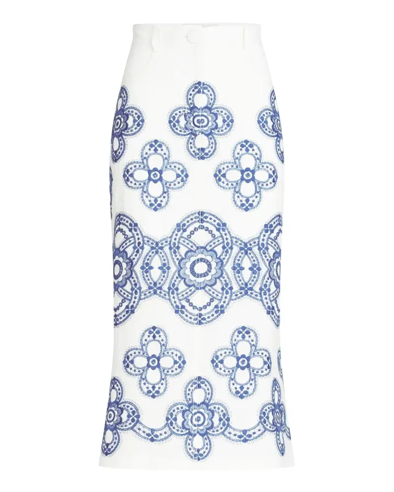 Silvia Tcherassi floral skirt - Weiß Weiß