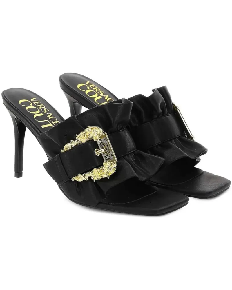 Versace Jeans Gerüschte Mules - Schwarz Schwarz