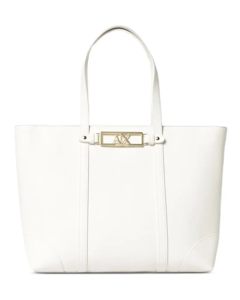 Armani Exchange logo-plaque tote bag - Weiß Weiß