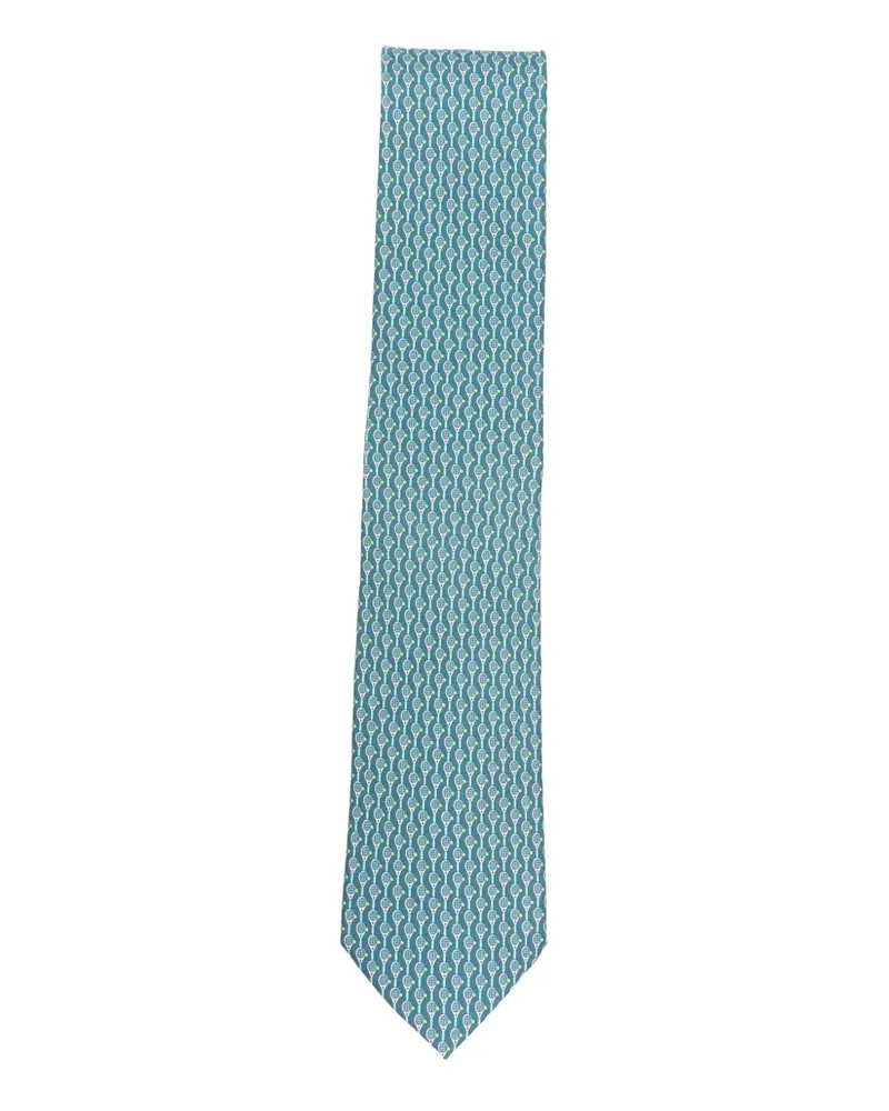 Ferragamo patterned tie - Blau Blau