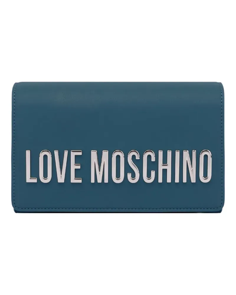 Moschino Clutch mit Logo - Blau Blau