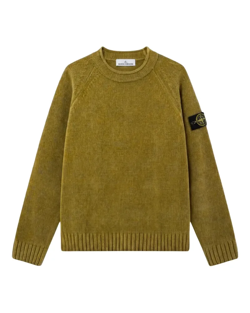 Stone Island 5100013 Mouliné-Pullover aus Baumwoll-Chenille - Grün Grün