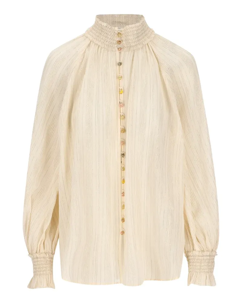 Zimmermann Aster metallic-stripe shirt - Nude Nude