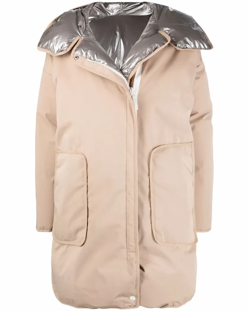 Yves Salomon Gefütterte Jacke mit Metallic-Futter - Nude Nude