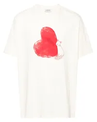 Lanvin T-Shirt mit Herz-Print Nude