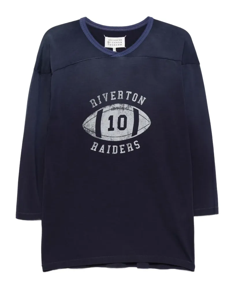 Maison Margiela T-Shirt mit Football-Print - Blau Blau