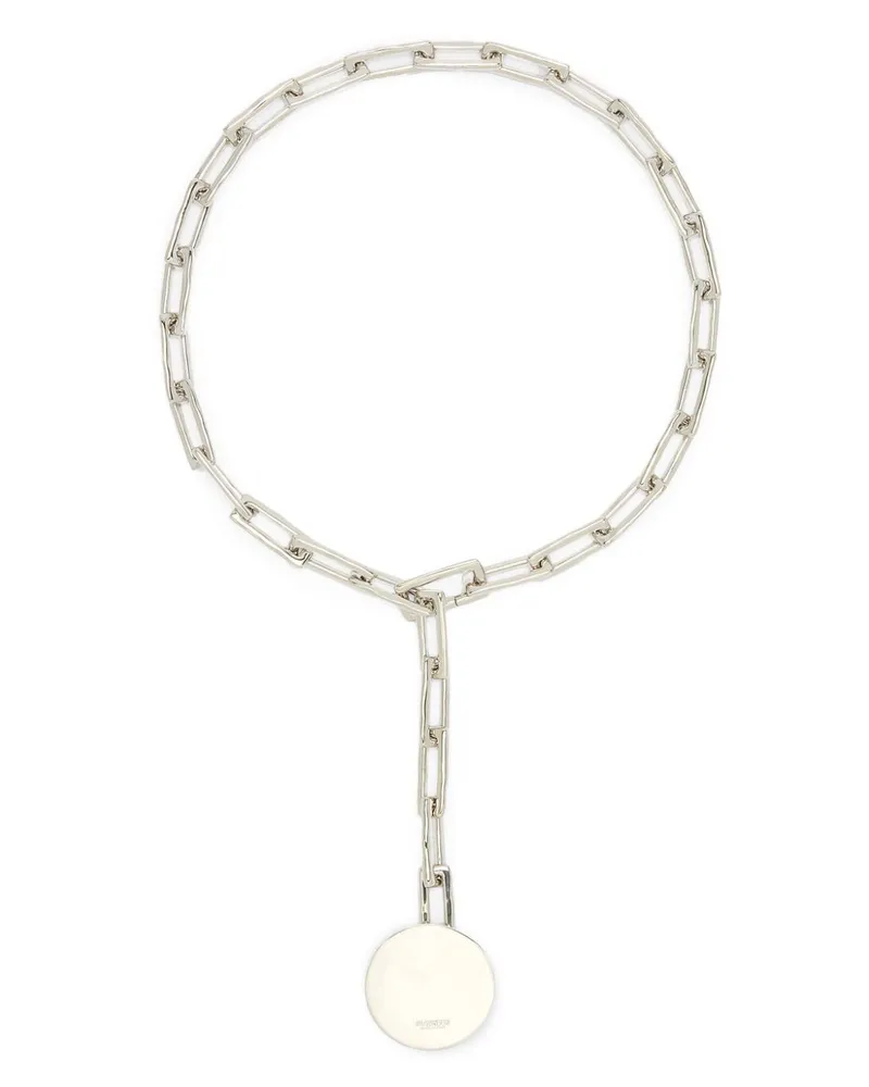 Jil Sander Halskette mit Logo-Anhänger - Silber Silber