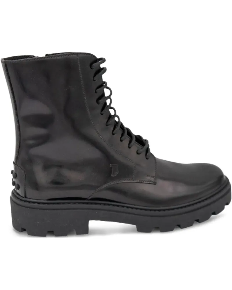 TOD'S Schnürstiefel aus Leder - Schwarz Schwarz
