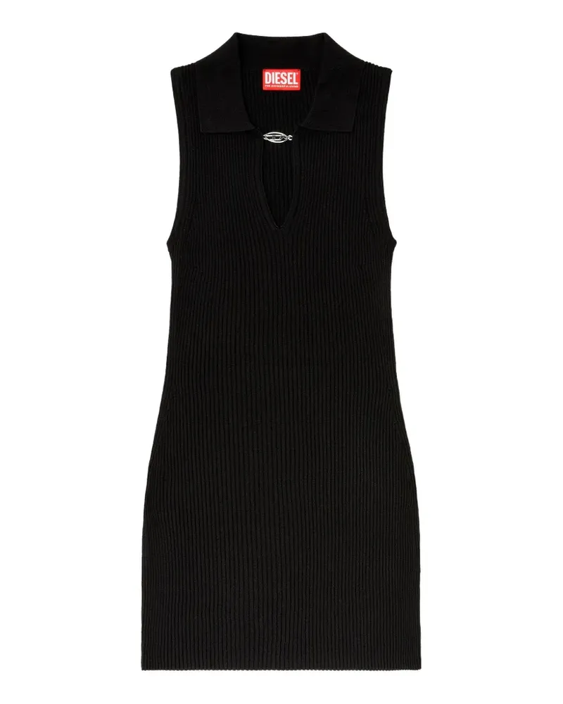 Diesel Oval D rib-knitted mini dress - Schwarz Schwarz