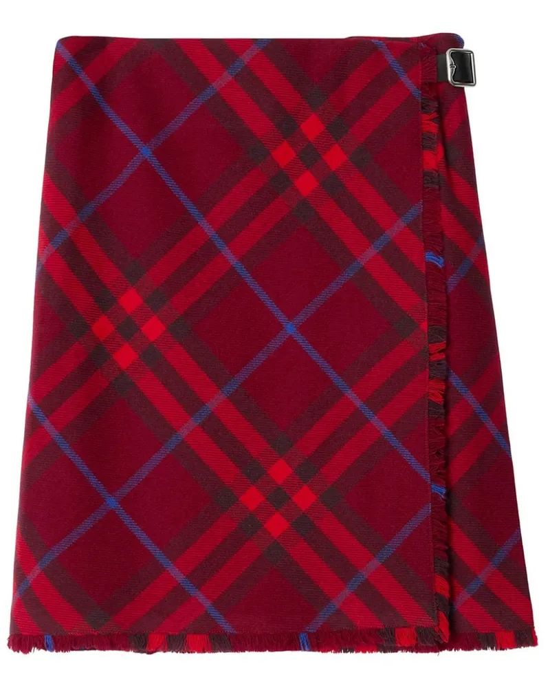 Burberry Karierter Mantel - Rot Rot