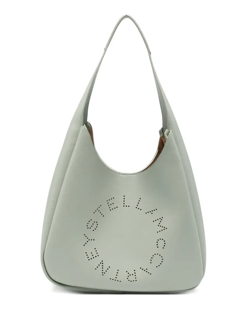 Stella McCartney large logo perforated shoulder bag - Grün Grün
