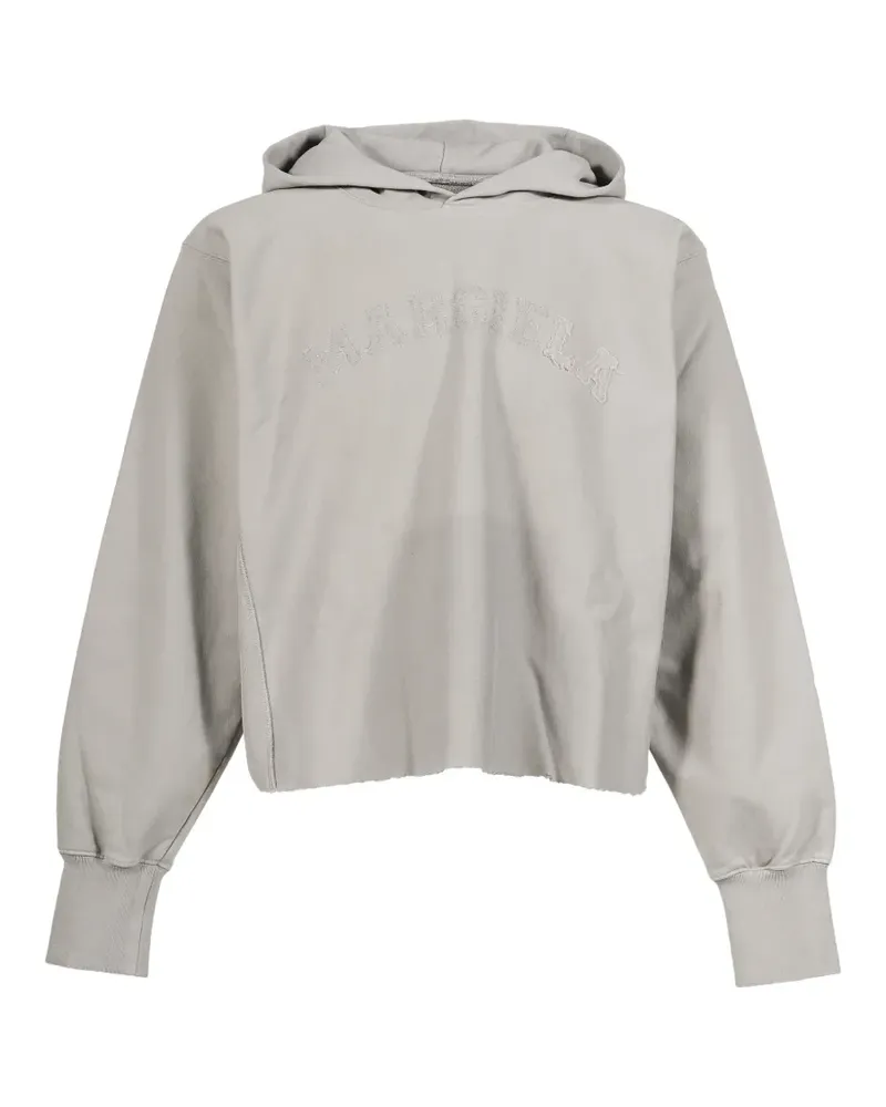 Maison Margiela Cropped-Hoodie mit Logo-Stickerei - Grau Grau