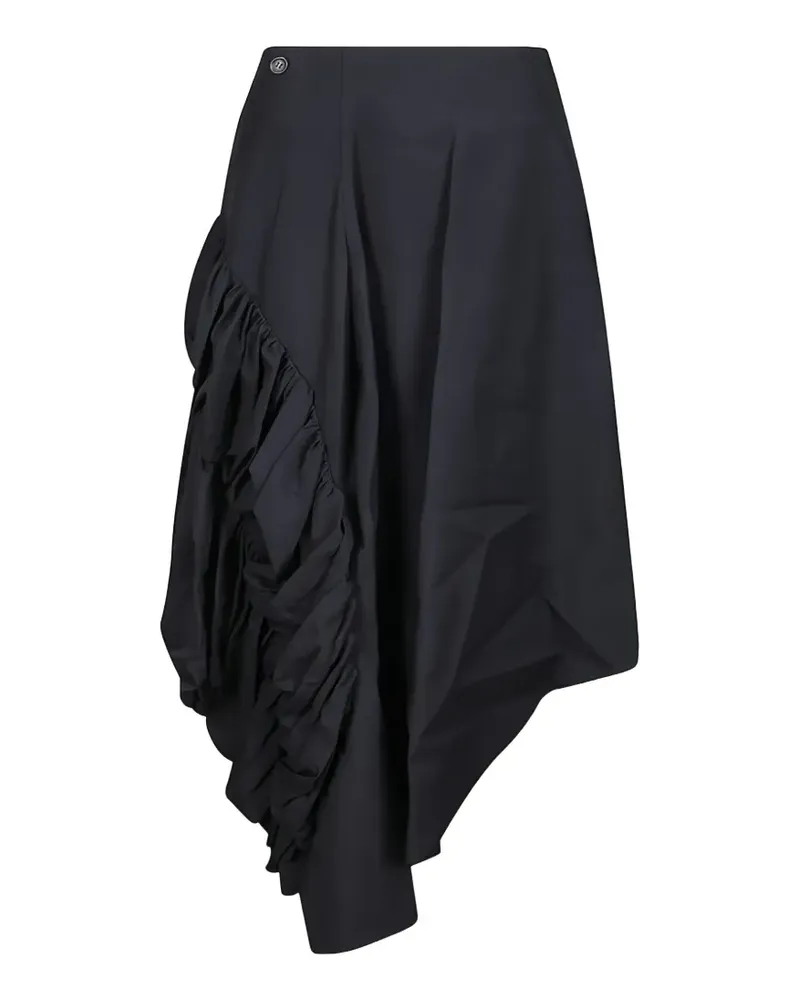 Comme des Garçons Asymmetrischer Rock mit Volant - Schwarz Schwarz