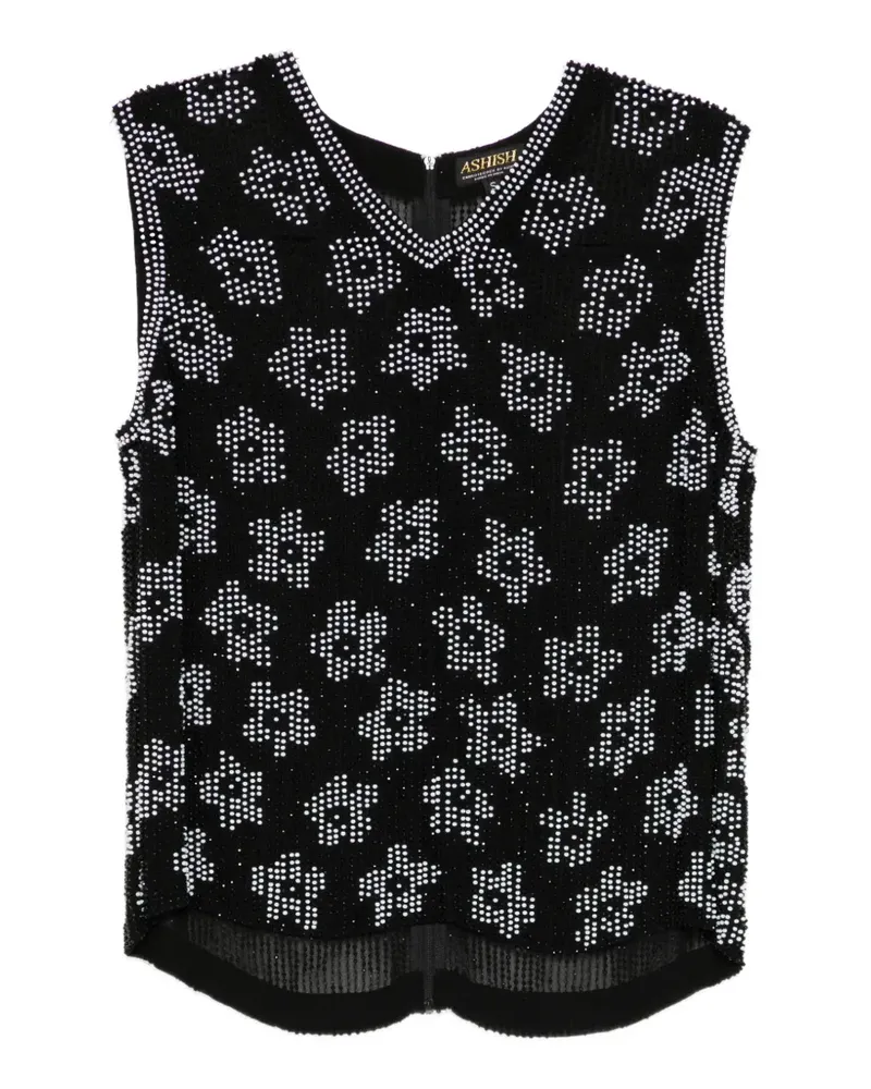 ASHISH bead-embellished vest - Schwarz Schwarz