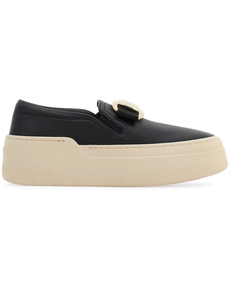 Ferragamo New Vara Slip-On-Sneakers Schwarz