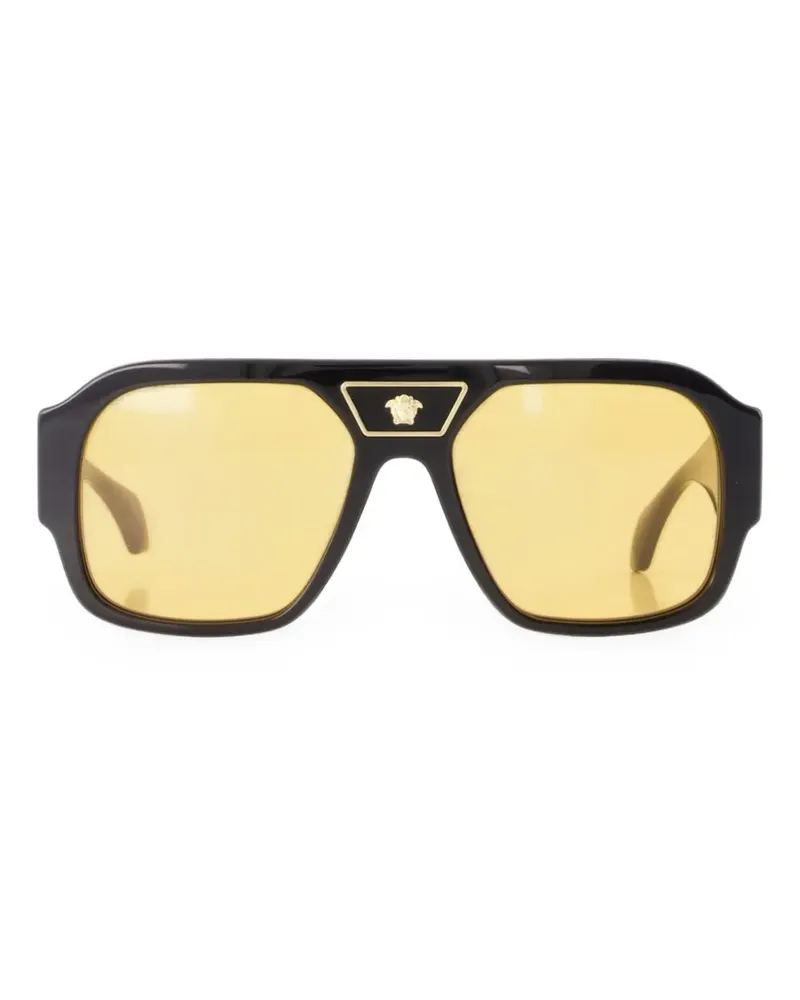 Versace Medusa logo-plaque pilot-frame sunglasses - Schwarz Schwarz