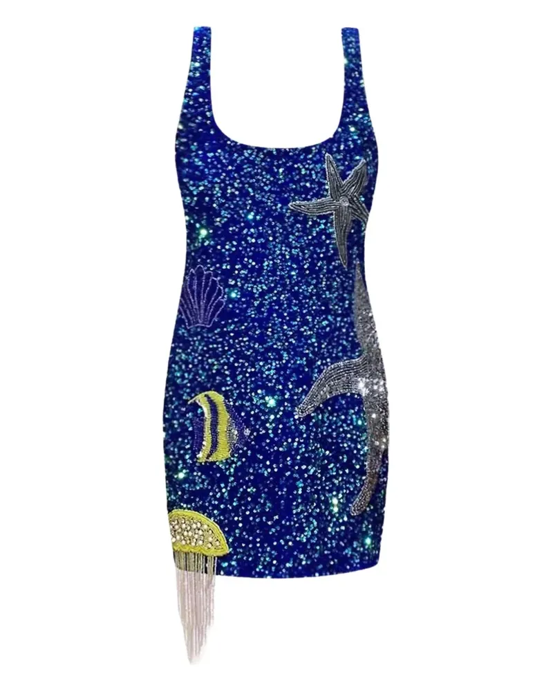 Leslie Amon Mermaid Skin mini dress - Blau Blau