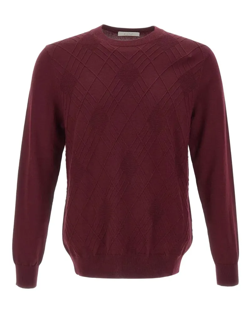 Diktat diamond-pattern crew-neck sweater - Rot Rot