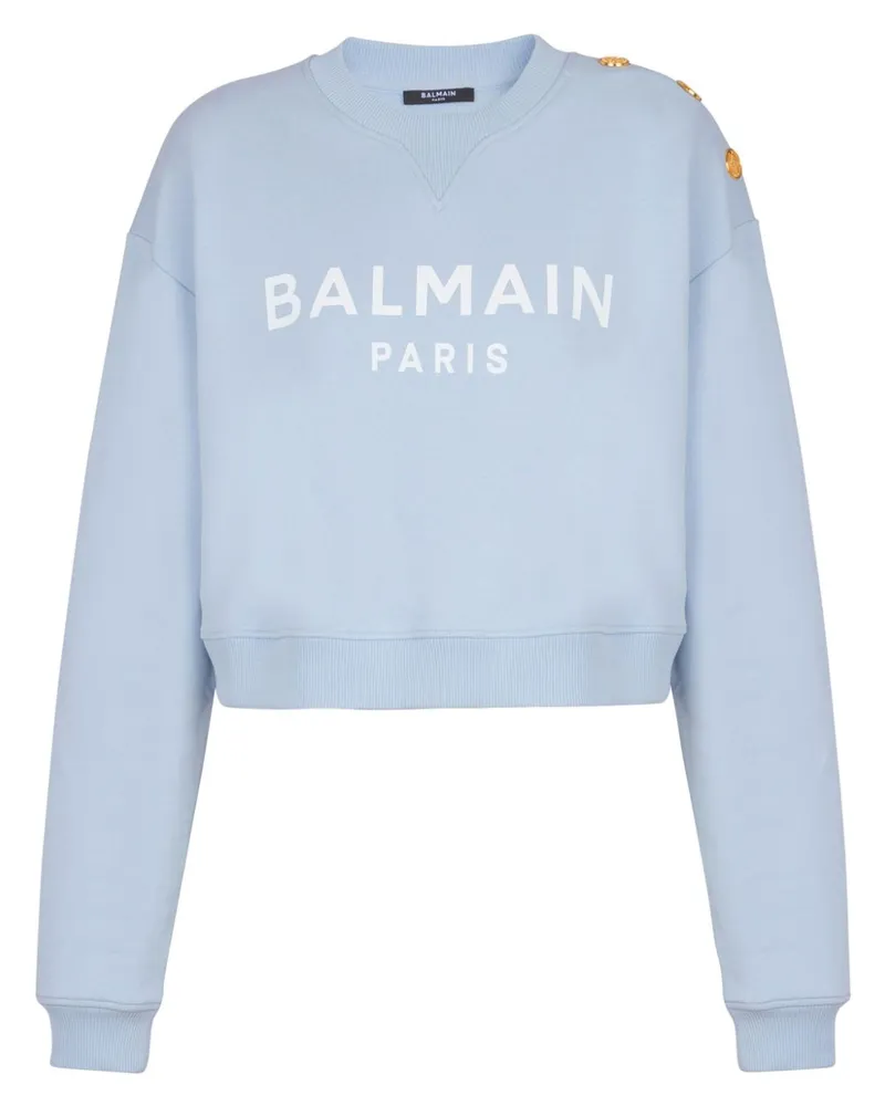 Balmain Sweatshirt mit Print - Blau Blau