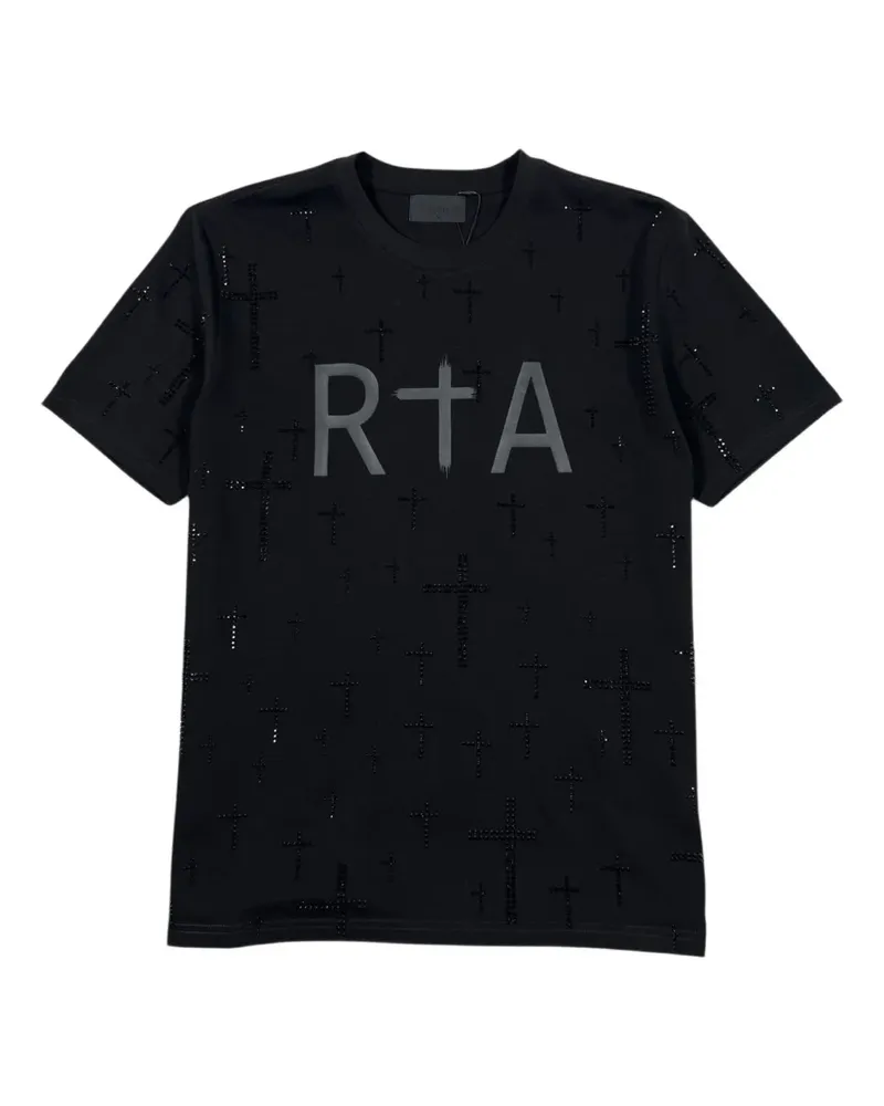RTA Liam T-Shirt mit Kristallkreuz - Schwarz Schwarz