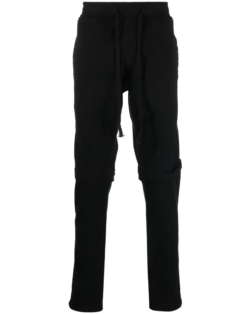 Greg Lauren Hose aus Fleece mit Kordelzug - Schwarz Schwarz