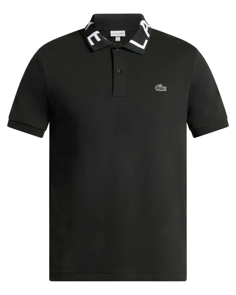 Lacoste Poloshirt mit Logo-Applikation - Schwarz Schwarz