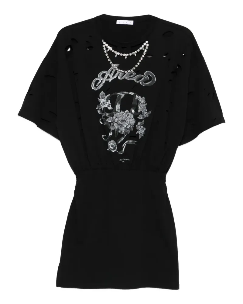 Area Minikleid in Distressed-Optik - Schwarz Schwarz