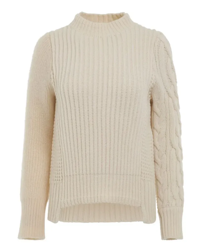 Sacai cable-knit ribbed sweater - Nude Nude