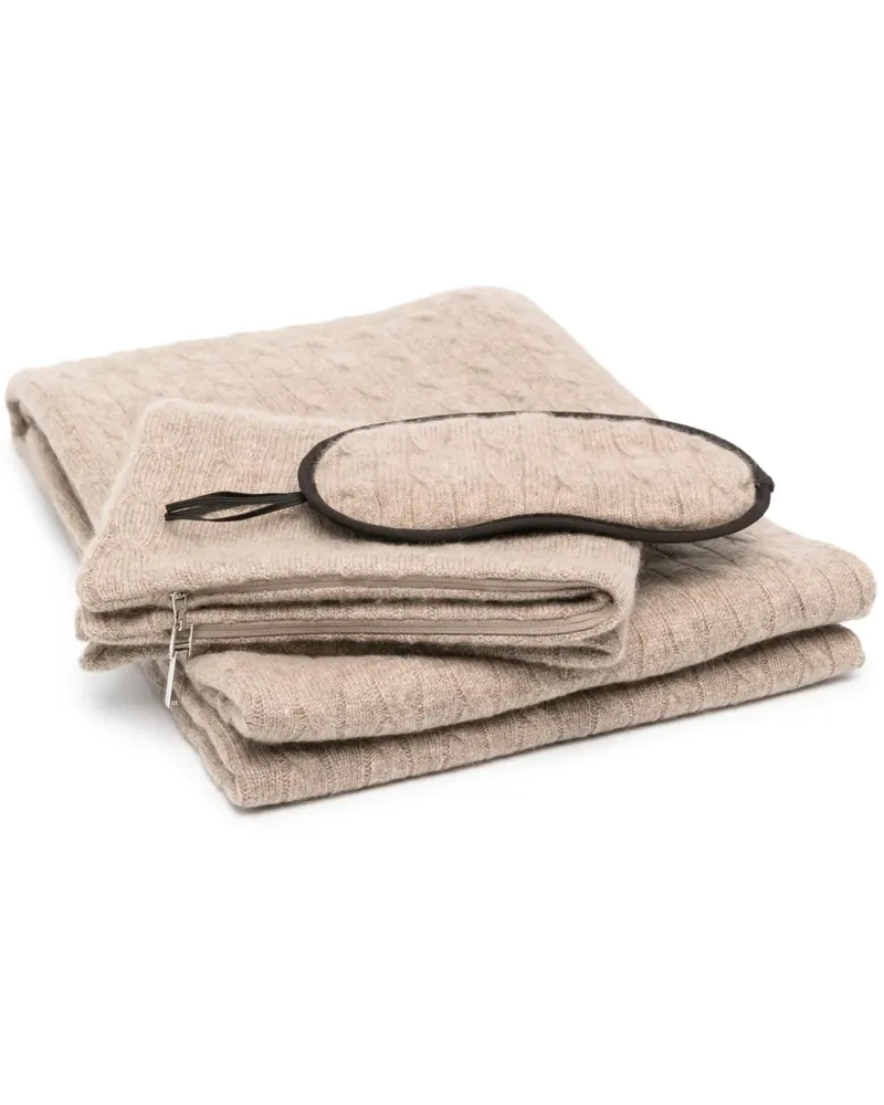 Ralph Lauren Home Reisedecken-Set aus Kaschmir mit Zopfmuster - Nude Nude