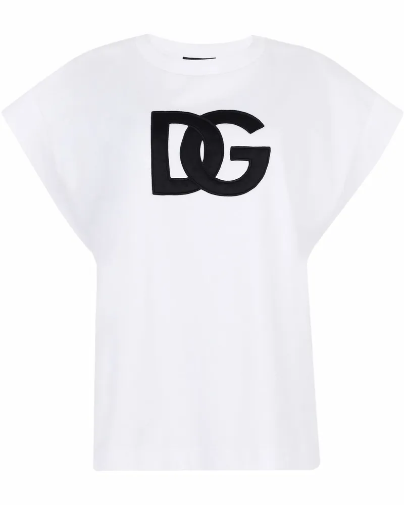 Dolce & Gabbana T-Shirt mit Logo-Patch - Weiß Weiß