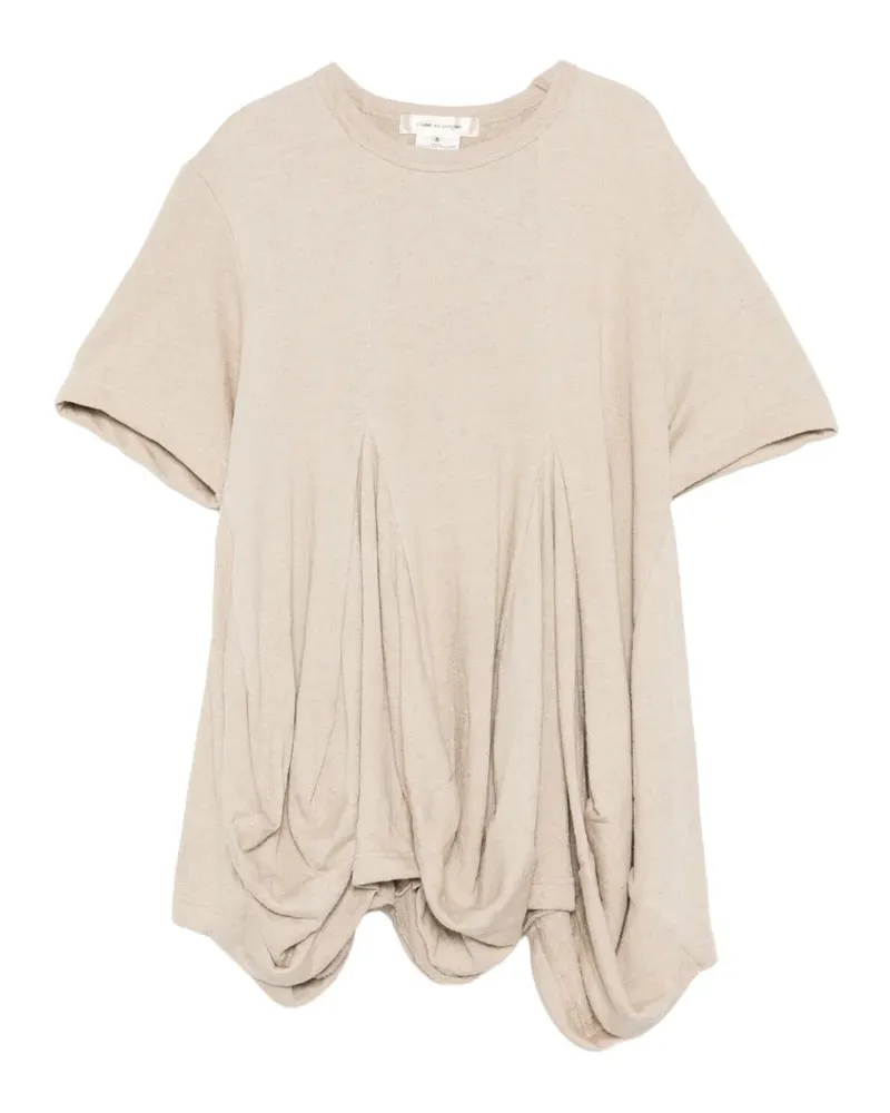 Comme des Garçons pleated draped T-shirt - Nude Nude