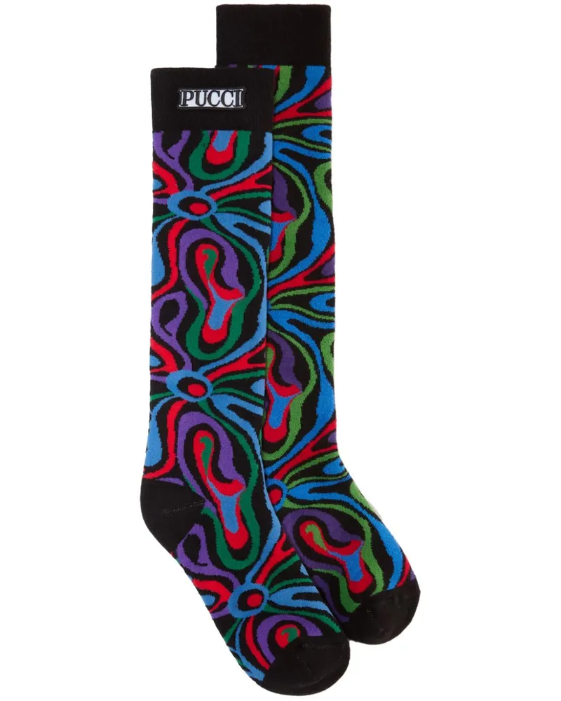 Emilio Pucci Socken aus Marmo-Jacquard - Schwarz Schwarz