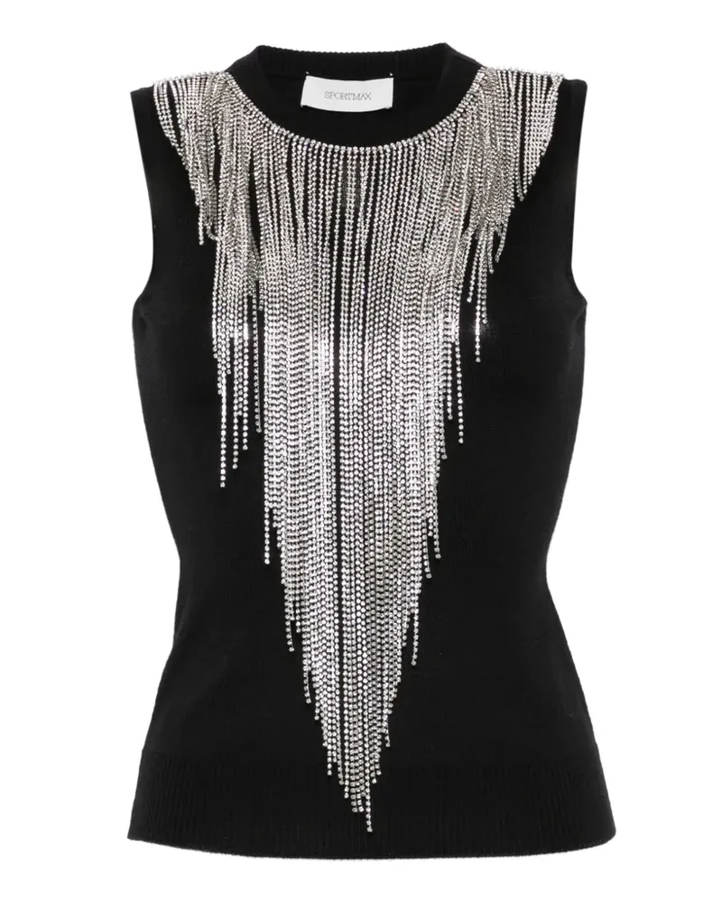 SPORTMAX Strickoberteil mit Kristallen - Schwarz Schwarz