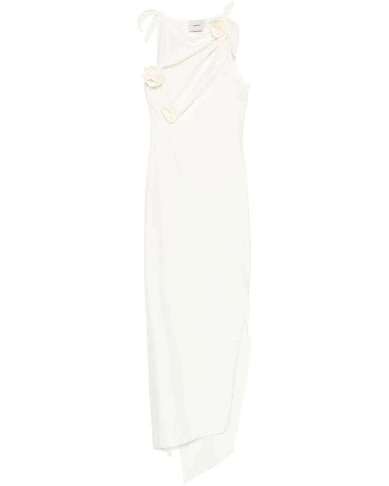 COPERNI Asymmetrisches Maxikleid mit Blume - Weiß Weiß