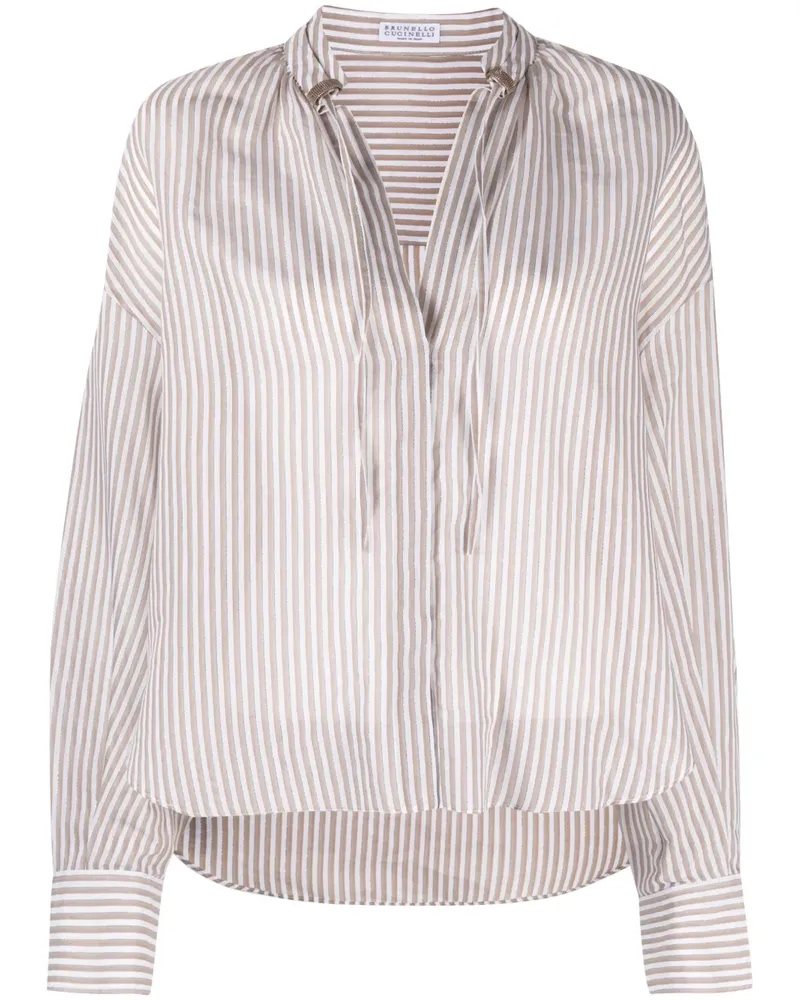 Brunello Cucinelli Bluse mit Schlitzen - Weiß Weiß
