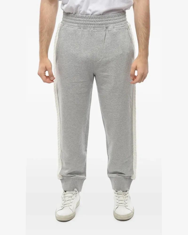 Neil Barrett cable-knit-stripe track pants - Grau Grau
