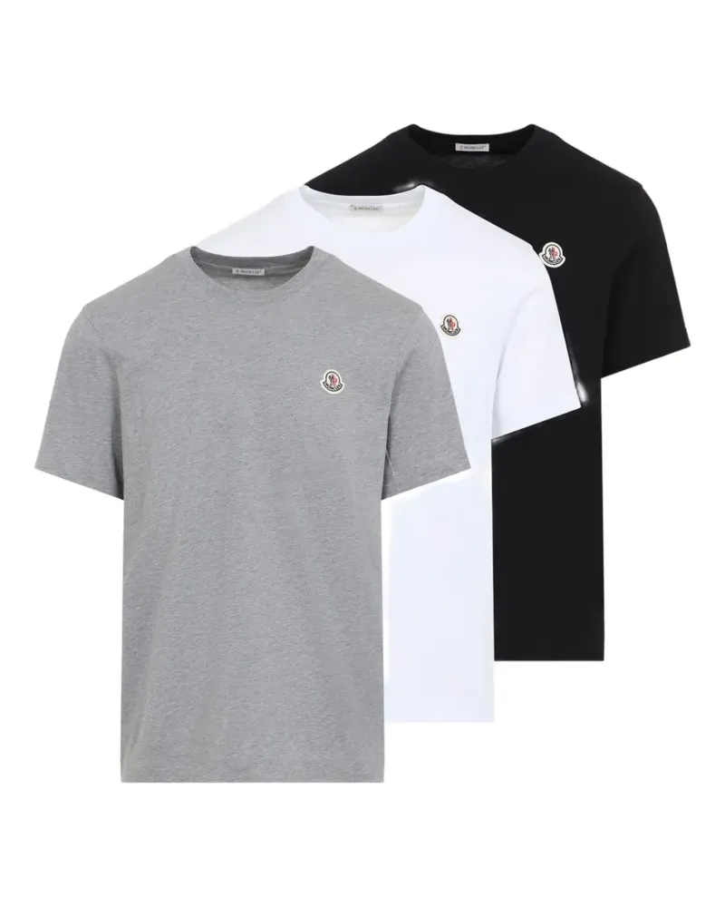 Moncler T-Shirt mit Logo-Patch - Grau Grau