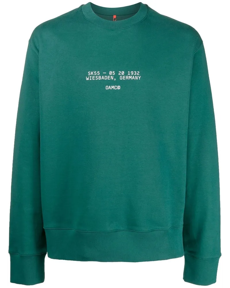 OAMC Audio Sweatshirt mit Slogan-Print Grün