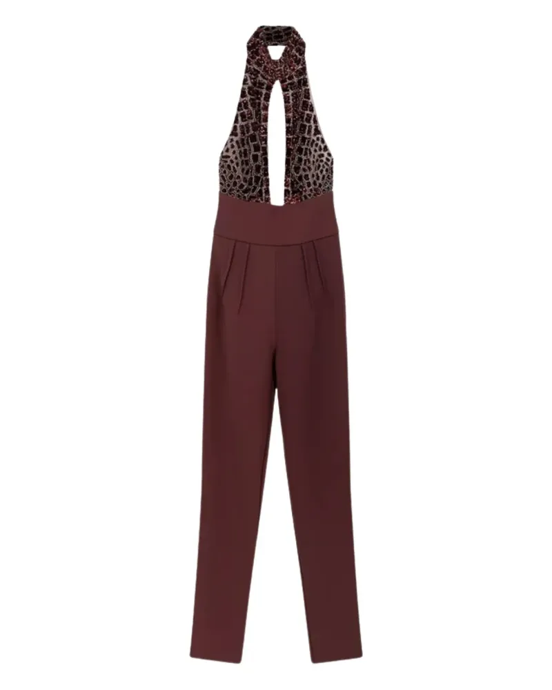 Elisabetta Franchi Jumpsuit mit Pailletten - Rot Rot